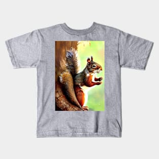 SQUIRREL ENJOYING AN AUTUMN EVENING Kids T-Shirt